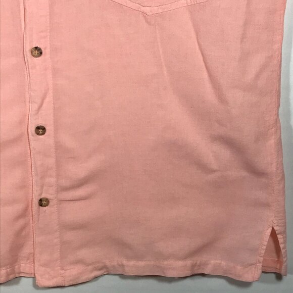 Cotton Seed Women's X-Small Salmon Short Sleeve Button Up Lightweight Top - Picture 3 of 6